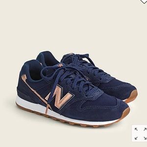 Navy and Rose Gold New Balance 996 Sneakers
